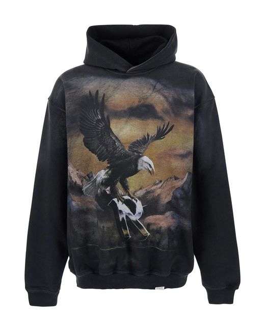Represent Black Hooded Sweatshirt Cotton for men