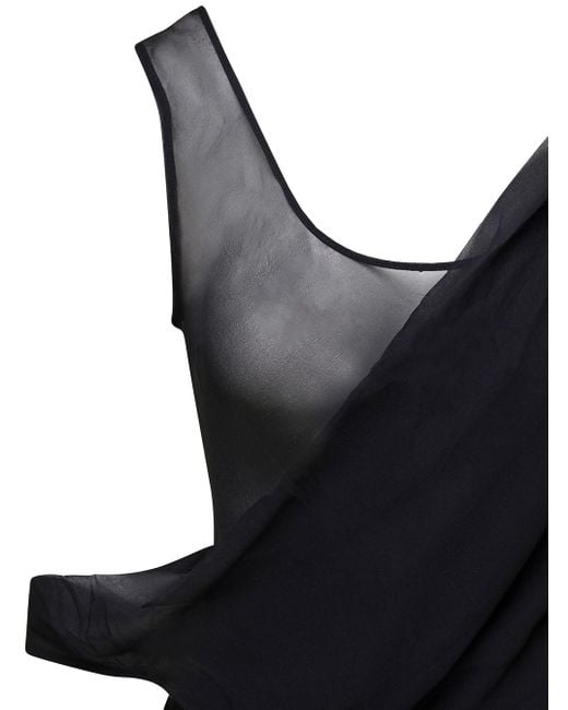 Christopher Esber Black Long Relaxed Dress With Draped Neckline