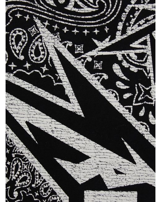 Represent Black Printed Scarf for men