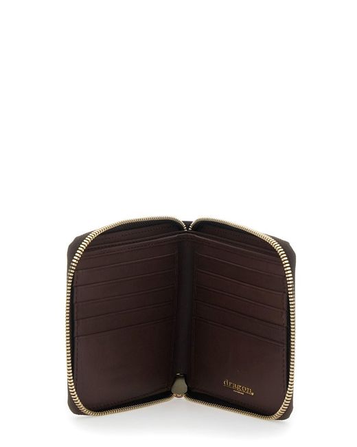 Dragon Diffusion Brown Zip Wallet, Entirely Intreccio