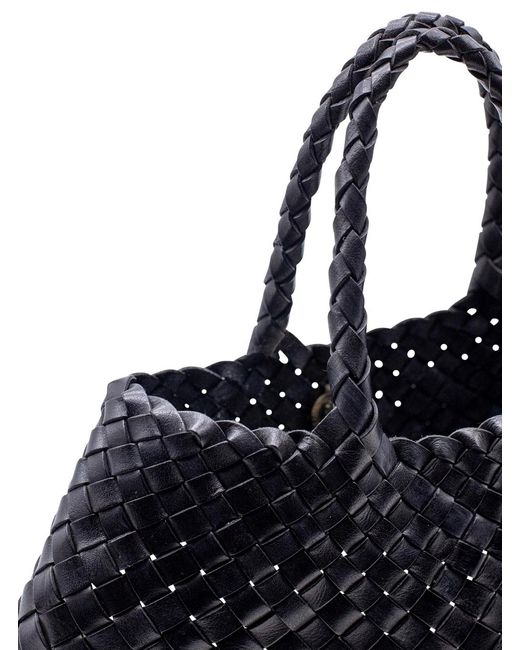 Dragon Diffusion Blue 'Santa Croce' Handbag With Two Top Handles And