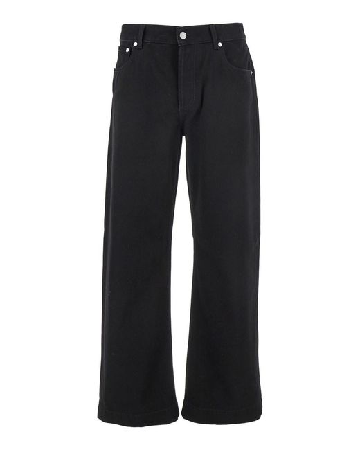 McQueen Black Jeans With Belt Loops And Logo Patch On The Rear for men