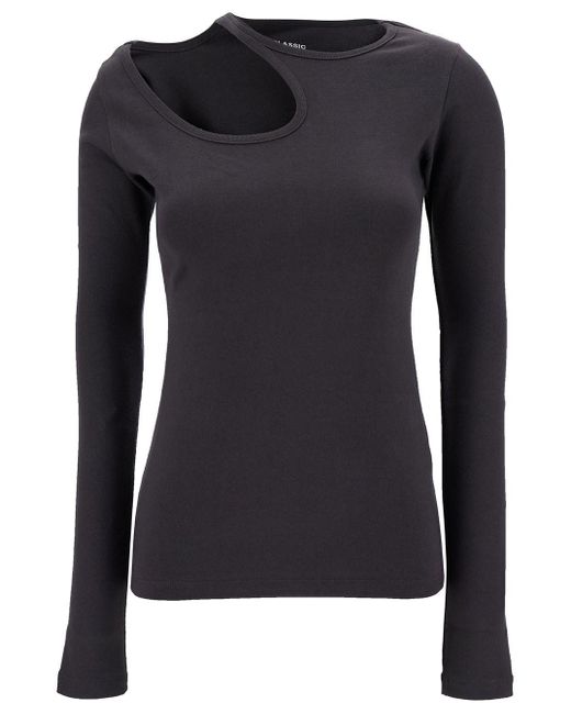 Low Classic Black Long Sleeve T-Shirt With Cut-Out