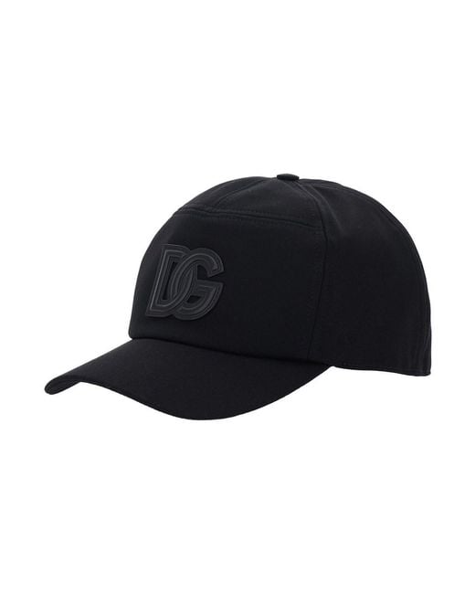 Dolce & Gabbana Blue Baseball Cap With Logo Patch On The Front for men