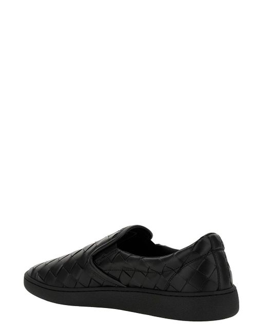 Bottega Veneta Black Slip-On Sneakers With Intreccio Motif for men