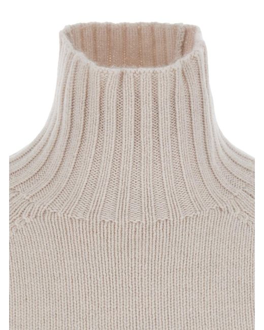 Max Mara White Mantova Is A V-Neck Long-Sleeve Cotton Sweater For