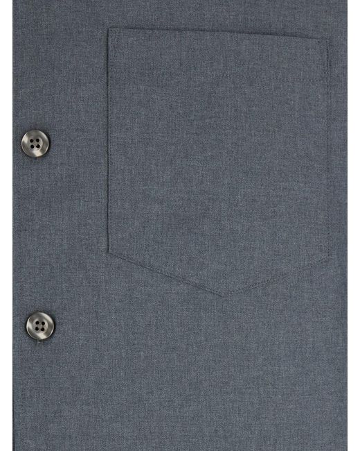 Le Plain Blue Shirt With Classic Collar for men