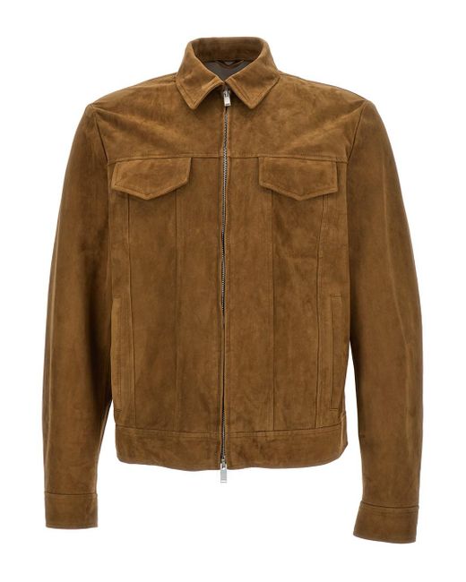 Lardini Brown Classic Collar Jacket for men