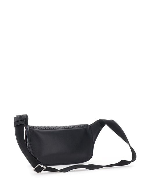Bottega Veneta Gray 'Veneto' Shoulder Bag With Woven Motif On The Fro for men