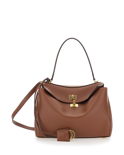 Balenciaga Brown Rodeo Top Handle Small Natural Smooth Calf