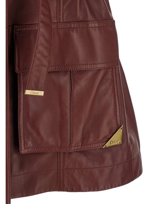 Chloé Brown Chloã Bordeaux Vest With V Neck And Adjustable Belt