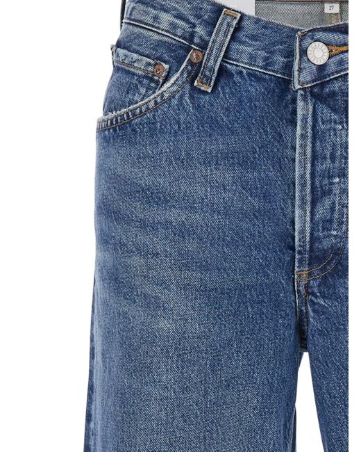 Agolde Blue Denim Jeans With Belt Loops