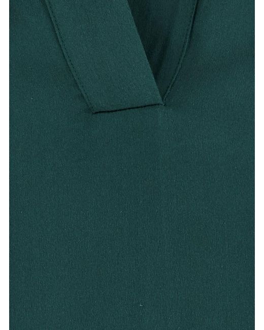 Tom Ford Green Shirt With Wide Collar And V-Neck