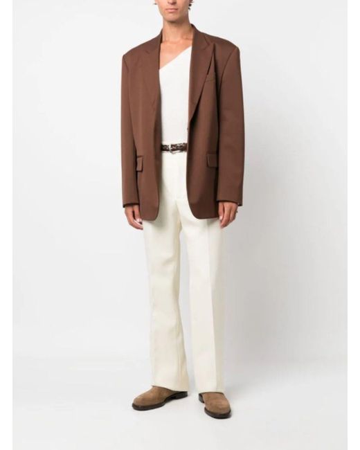 Gucci Natural Straight-Leg Pants With Cities Patch for men