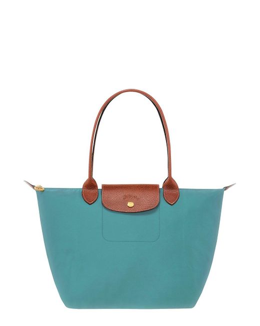 Borsa A Spalla 'Le Pilage Original' Media Con Logo Impresso di Longchamp in Blue