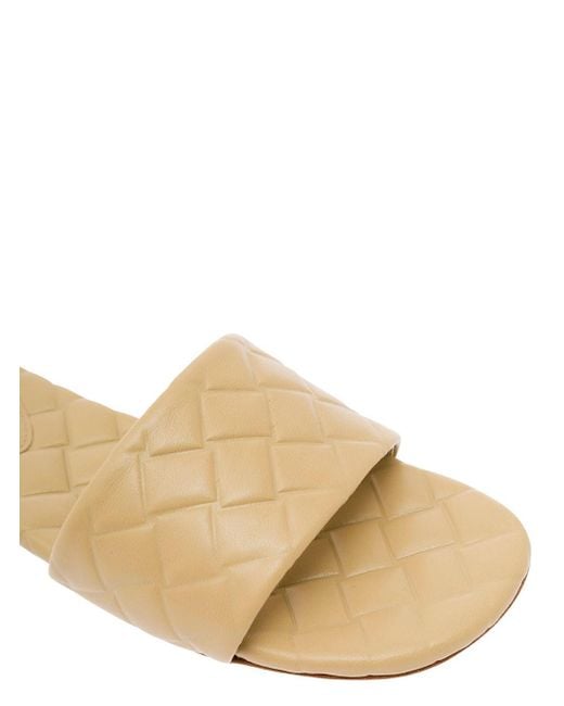 Bottega Veneta Natural 'Slide Amy' Sandals With Intreccio Motif
