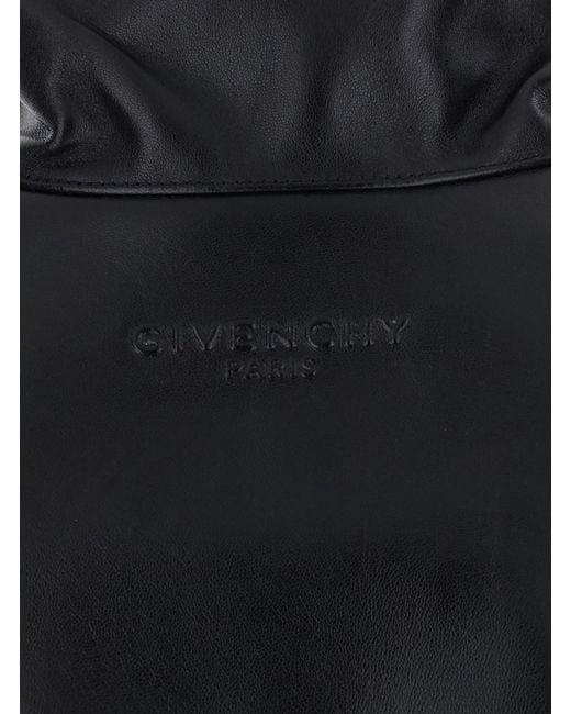 Givenchy Black Leather High Collar Jacket