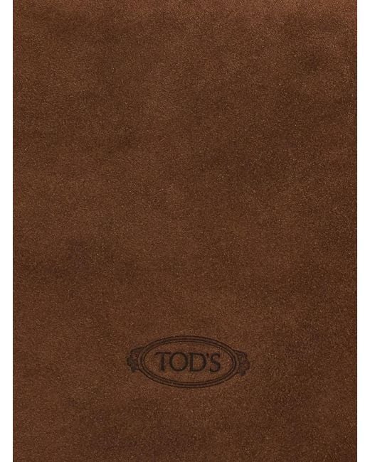 Tod's Brown Sacca Mini Gommino Metallico