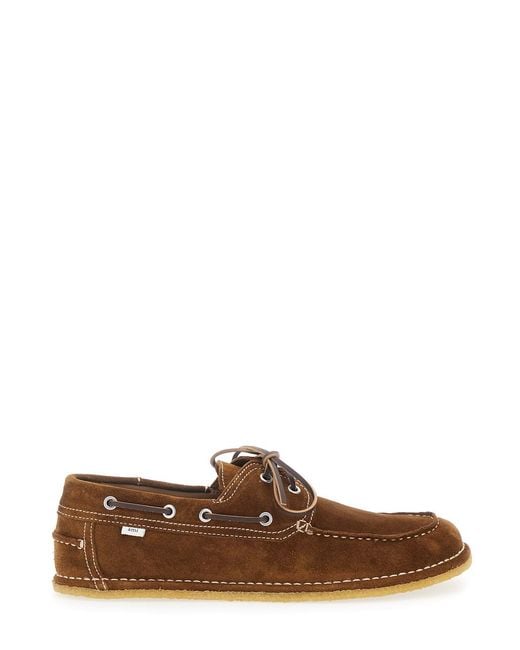 AMI Brown Loafers 'Boat Shoes' With Rounded Toe And Rubber Sole for men
