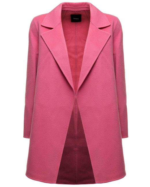 Cappotto clairene in lana e cashmere donna di Theory in Pink