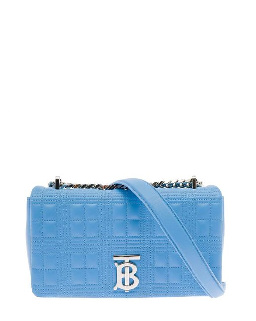 Burberry Blue Woman's Lola Quilted Leather Crossbody Bag