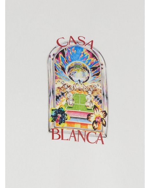 Casablanca White Crewneck T-Shirt With Logo Detail On The Front And Maxi Logo On The Rear for men