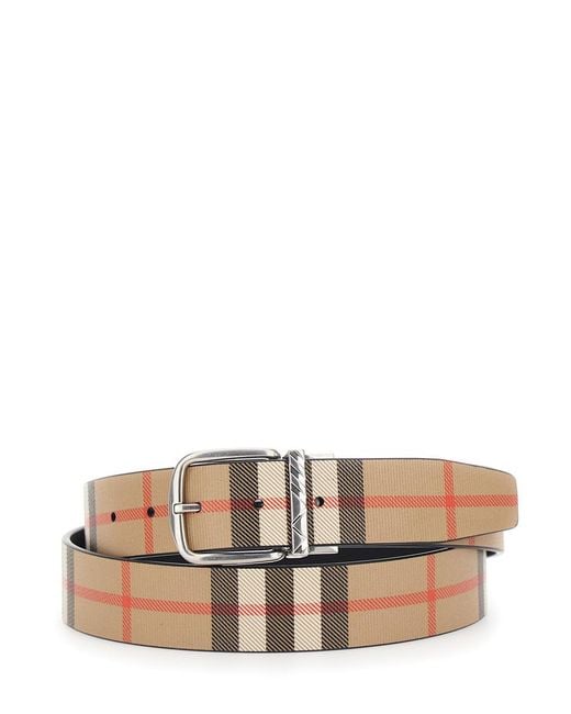 Burberry Multicolor Reversible Belt With All-Over Check Motif for men