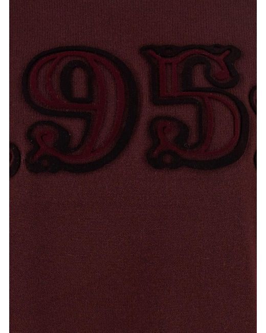 Max Mara Purple Crew Neck Sweater With Front Embroidery