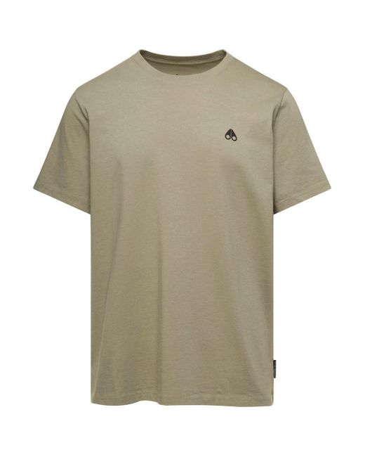 T-Shirt Girocollo di Moose Knuckles in Green da Uomo