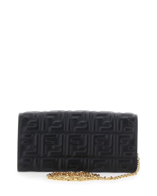 Borsa Mini 'Continental' Con Motivo Ff All-Over di Fendi in Gray