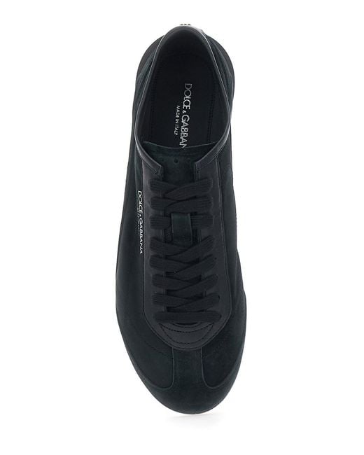 Dolce & Gabbana Black 'Gimondi Plus' Sneakers With Logo Patch On The S for men