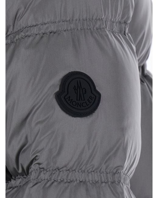 Moncler Gray 'Sensation' Down Jacket With Hood And Logo Patch On The S