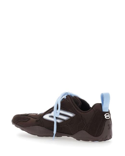 Balenciaga White 'Monday Ultra' Low Top Sneakers With Logo Detail On The Side And Corduroy Panels