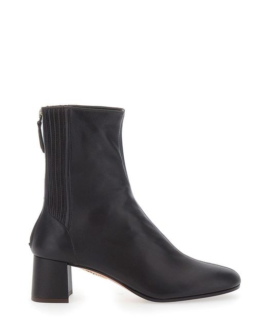 Aquazzura Black 'Saint Honore' Ankle Boots With Zip Closure