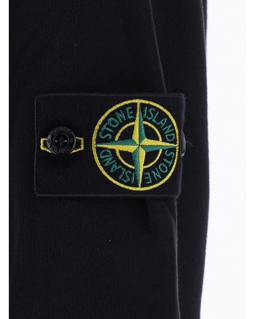 Stone Island Blue Hooded Sweatshirt With Long Sleeves for men