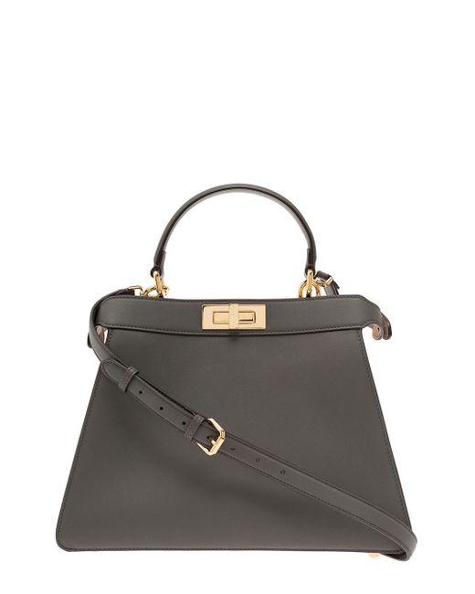 Fendi Black 'peekaboo Iseeu Medium' Handbag With Shoulder Strap In Leather Woman