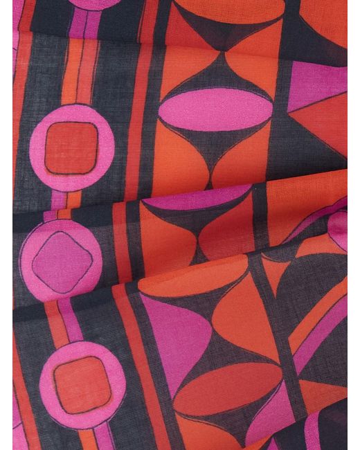 Emilio Pucci Red Top Characterized By A Lively And Refined Design