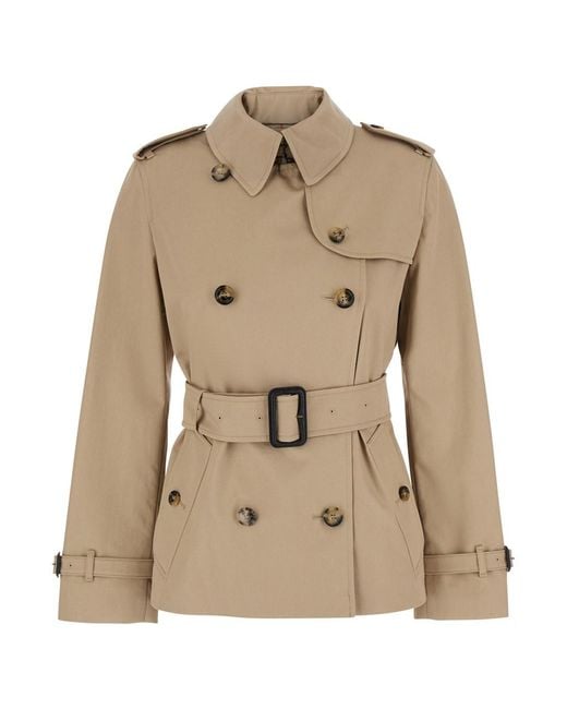 Burberry Natural Jacket With Zip Closure And Front Pockets