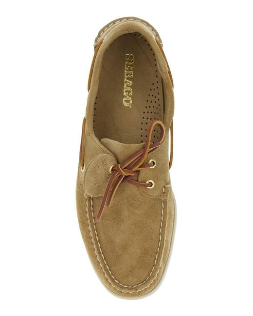 Sebago Natural 'Portland Artisan' Loafers With Decorative Laces On The S for men