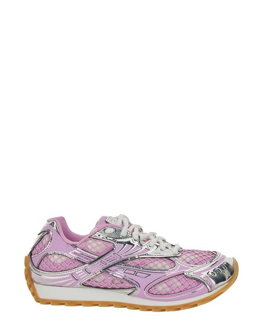 Bottega Veneta Purple 'Orbit' Sneakers With Logo Lettering Print