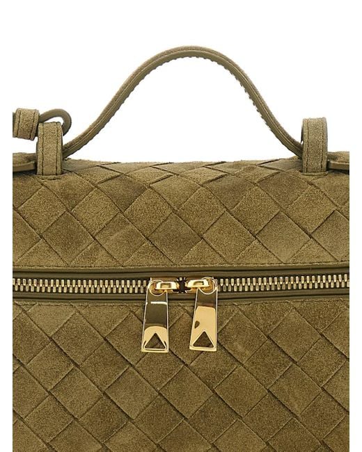 Bottega Veneta Green Vanity Case With Intreccio Motif