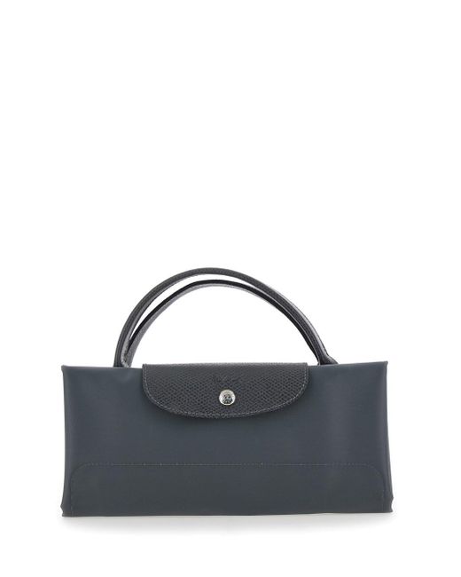 Longchamp Blue 'M Le Pliage Original' Shoulder Bag With Embossed Logo