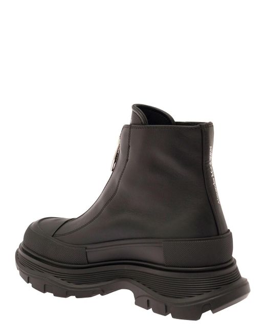 Alexander McQueen Black Tread Slick Zip