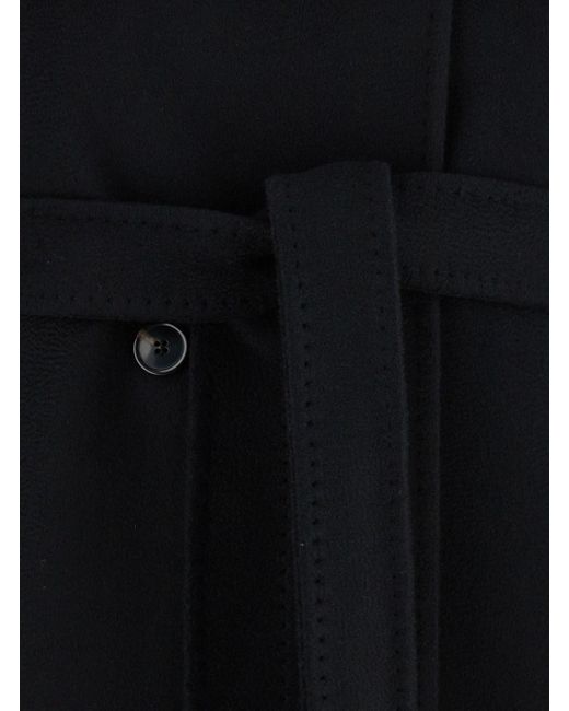 Cappotto 'Ecollag' Con Colletto Con Bottoni E Cintura I di Max Mara in Black