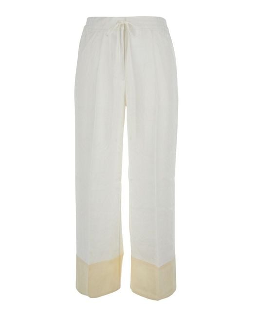 Totême White Pants Satin Drawstring