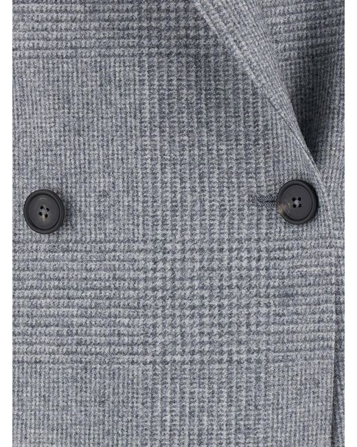 Tagliatore Gray 'Loreley' Double-Breasted Suit With Check Motif
