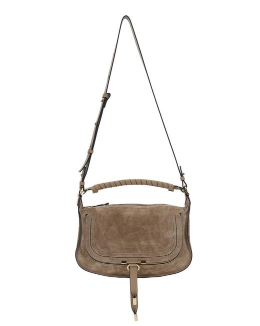 Chloé Brown Shoulder Bag Marcie Suede