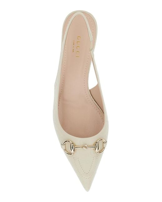 Gucci Natural 'Erin' Dãcolletã With Clamp On The Front