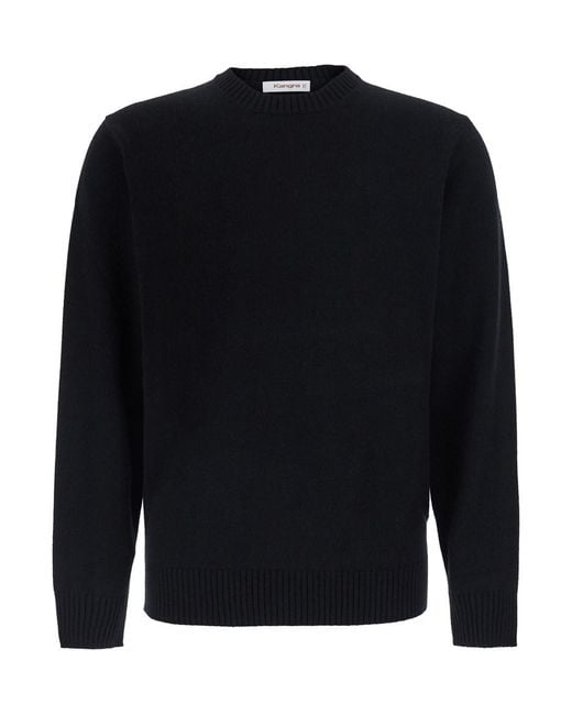 Kangra Blue Crew Neck Ml F.7Gg With Long Sleeves And Merino Wool, Wo for men