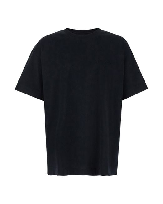 Givenchy Black Crewneck T-Shirt With Logo Lettering Detail for men